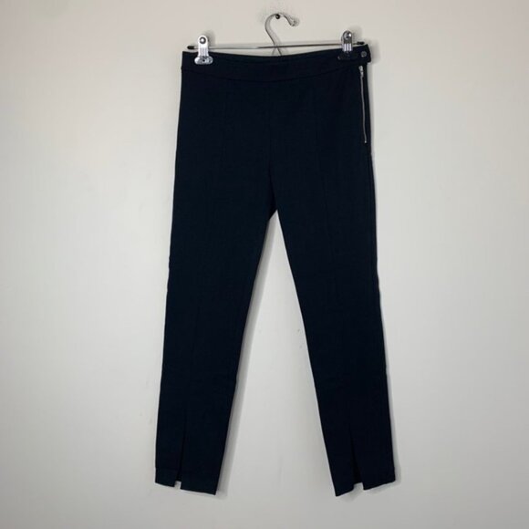 Aritzia Babaton Pants Split Hem Ankle Straight Skinny leg Trousers Black - Picture 6 of 16